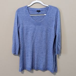 Talbots Blue v Neck Cotton Women's  Sweater nwot